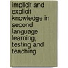 Implicit and Explicit Knowledge in Second Language Learning, Testing and Teaching by Shawn Loewen
