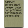 Adalbert Stifters Granit Gelesen Unter Den Pr�Missen Der Vorrede Zu Bunte Steine door Mario Fesler