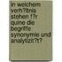 In Welchem Verh�Ltnis Stehen F�R Quine Die Begriffe Synonymie Und Analytizit�T?