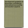 Development-Guideline of Ebusiness Considering International Accounting and Taxation Aspects door Paul-J�rgen Sparwasser