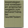 Lesestrategien Und Vorwissen - Ein Empirischer Vergleich Zum Textverst�Ndnis Bei Neuntkl�Sslern by Nils Prinz