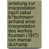 Anleitung Zur Interpretation Nach Oskar B�Tschmann  Anhand Einer Interpretation Des Werkes Fountain (1917) Von Marcel Duchamp