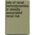 Role of renal hemodynamics in obesity - associated renal risk