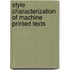 Style characterization of machine printed texts