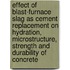 Effect of Blast-Furnace Slag as Cement Replacement on Hydration, Microstructure, Strength and Durability of Concrete