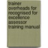 Trainer Overheads for Recognised for Excellence Assessor Training Manual