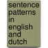 Sentence patterns in English and Dutch