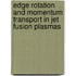 Edge Rotation And Momentum Transport In Jet Fusion Plasmas
