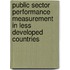 Public sector performance measurement in less developed countries