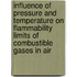 Influence of pressure and temperature on flammability limits of combustible gases in air