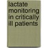 Lactate monitoring in critically ill patients
