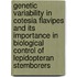 Genetic variability in cotesia flavipes and its importance in biological control of lepidopteran stemborers