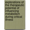 Explorations of the therapeutic potential of influencing metabolism during critical illness door Hamid Aslami