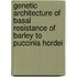 Genetic architecture of basal resistance of barley to Puccinia hordei
