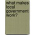 What makes local government work?