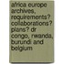 Africa Europe Archives, Requirements? Collaborations? Plans? Dr Congo, Rwanda, Burundi And Belgium