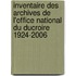 Inventaire des archives de l'Office national du Ducroire 1924-2006