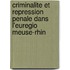 Criminalite et repression penale dans l'euregio Meuse-Rhin