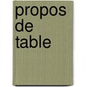 Propos de table by L. Moulin