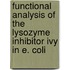 Functional analysis of the lysozyme inhibitor Ivy in E. coli