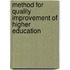 Method for quality improvement of higher education