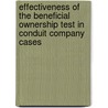 Effectiveness of the beneficial ownership test in conduit company cases door Saurabh Jain