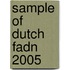 Sample Of Dutch Fadn 2005
