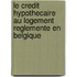 Le credit hypothecaire au logement reglemente en Belgique