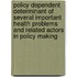 Policy dependent determinant of several important health problems and related actors in policy making