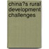 Chinas rural development challenges