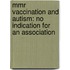 Mmr Vaccination And Autism: No Indication For An Association