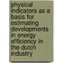 Physical indicators as a basis for estimating developments in energy efficiency in the Dutch industry