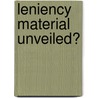 Leniency material unveiled? door M.G. Nielen