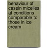 Behaviour of casein micelles at conditions comparable to those in ice cream door M.J. Jonkman