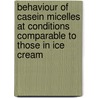 Behaviour of casein micelles at conditions comparable to those in ice cream by M.J. Jonkman