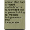 A fresh start from arrested motherhood: a randomized Trial of Parent training for mothers being released from incarceration by Ankie Theresia Angenita Menting