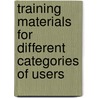 Training materials for different categories of users by S. Queste