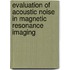 Evaluation of acoustic noise in magnetic resonance imaging