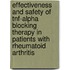 Effectiveness And Safety Of Tnf-alpha Blocking Therapy In Patients With Rheumatoid Arthritis