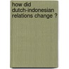 How did Dutch-Indonesian relations change ? door B.J.A. Prickarts