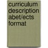 Curriculum Description Abet/ects Format