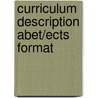 Curriculum Description Abet/ects Format by I.M. Croese