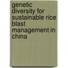 Genetic diversity for sustainable rice blast management in China door I.M. Revilla-Molina