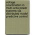 Voltage coordination in multi-area power systems via distributed model predictive control