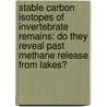 Stable carbon isotopes of invertebrate remains: do they reveal past methane release from lakes? door M.R. van Hardenbroek van Ammerstol