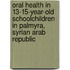 Oral health in 13-15-year-old schoolchildren in Palmyra, Syrian Arab Republic