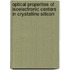 Optical properties of isoelectronic centers in crystalline silicon