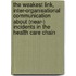 The weakest link, inter-organisational communication about (near-) incidents in the health care chain