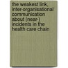 The weakest link, inter-organisational communication about (near-) incidents in the health care chain door G. van der Kaap
