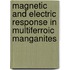 Magnetic and Electric Response in Multiferroic Manganites